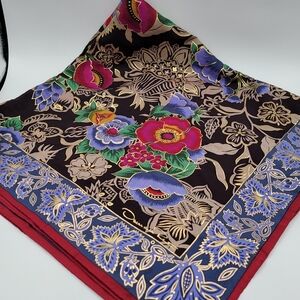 Oscar De La Renta Floral Silk Scarf #2855